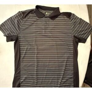 Men's Izod Golf Short Sleeve Black Striped Polo Golf Shirt Size XL